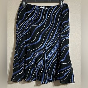 Chico's Black and Blue Asymmetrical Skirt